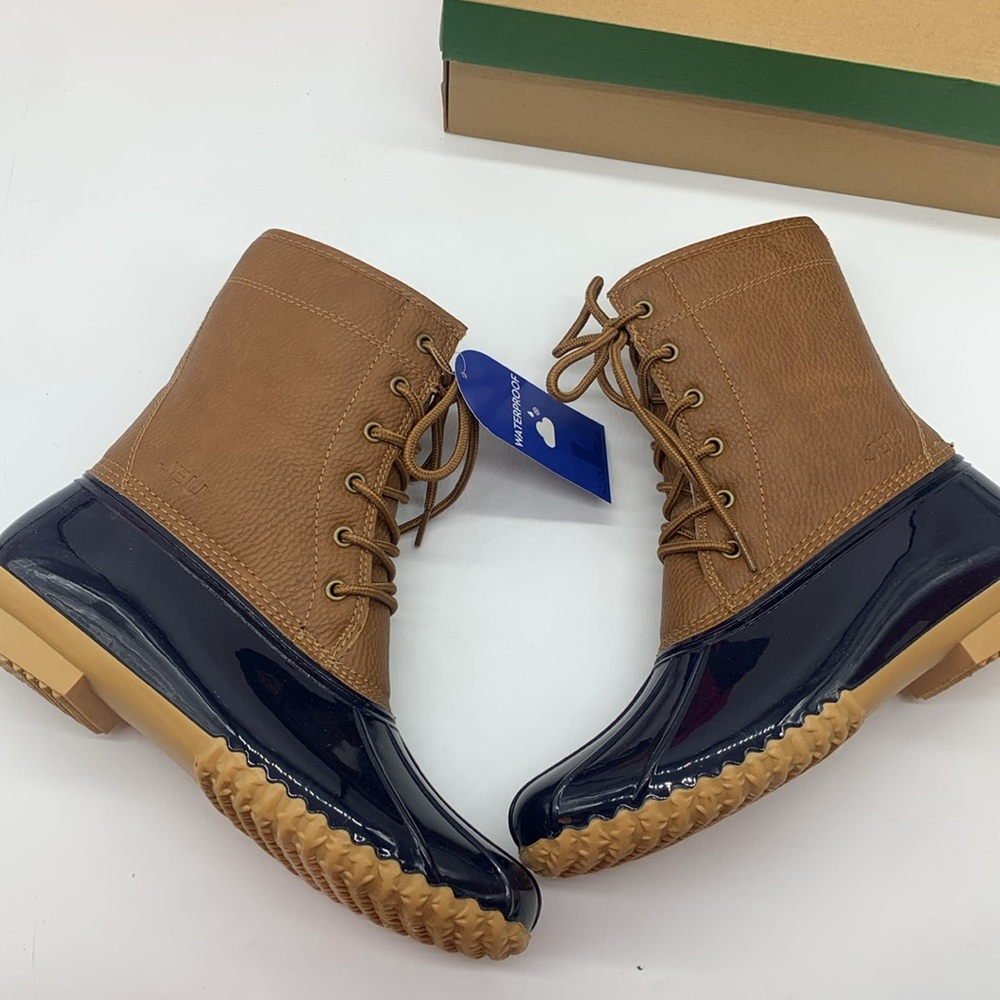 JBU Jambu NWT Navy Blue Tan Maplewood Waterproof Duck Boots